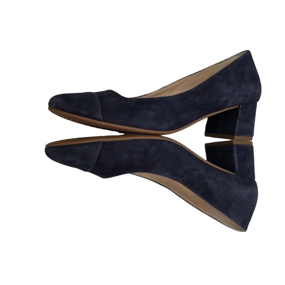 Cole Haan Marine Blue Suede The Go To Waterproof Block Heel Pumps Size 7 Women’s - Picture 6 of 9